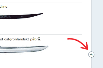 Upp-knapp som ligger stilla oavsett skrollning bild på upp-knapp